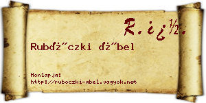 Rubóczki Ábel névjegykártya